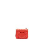 CHANEL MINI SQUARE FLAP BAG LAMBSKIN CORAL PINK GHW