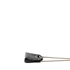 CHANEL MINI 31 CLUTCH WITH CHAIN SHINY LAMBSKIN BLACK LGHW (MICROCHIP)