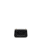 CHANEL 24K PEARL CRUSH MINI RECTANGULAR FLAP BAG SHINY LAMBSKIN BLACK GHW (MICROCHIP)