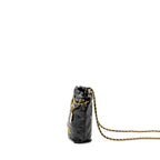 CHANEL MINI 22 BAG CALFSKIN BLACK GHW (MICROCHIP)