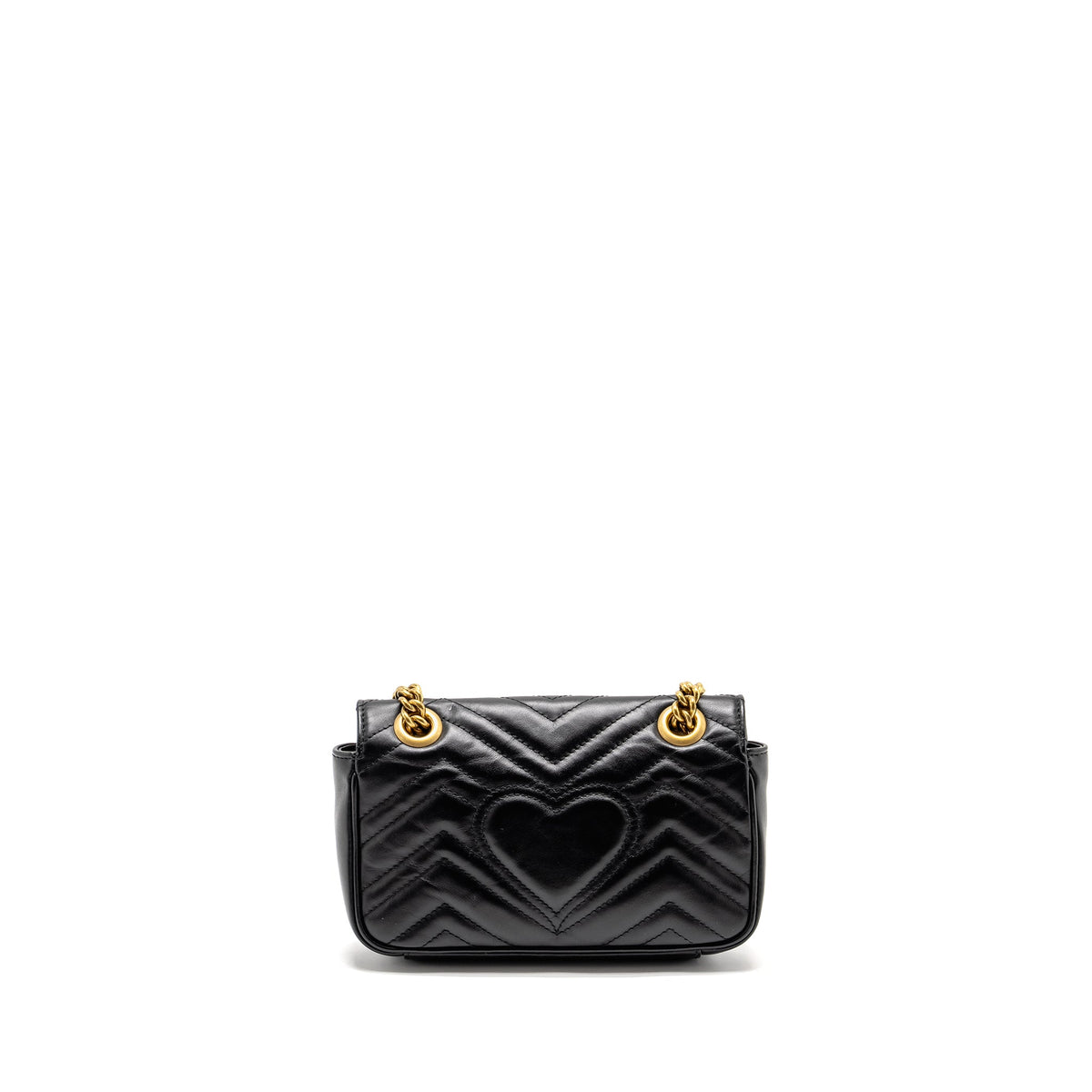 GUCCI MINI GG MARMONT SHOULDER BAG CALFSKIN BLACK GHW