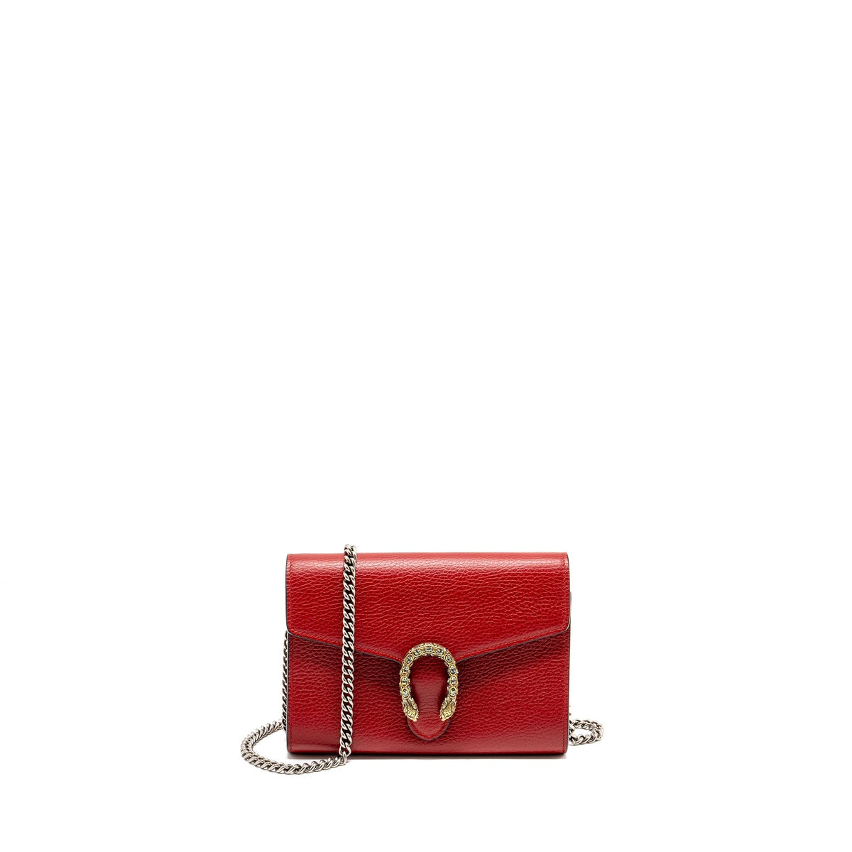 GUCCI DIONYSUS WALLET ON CHAIN CALFSKIN RED MULTICOLOUR HARDWARE