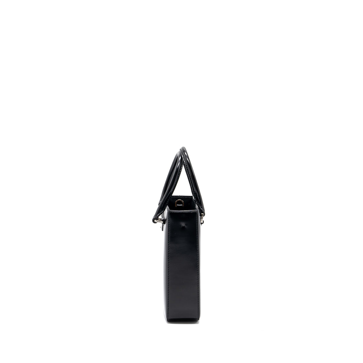 PRADA SMALL BRUSHED LEATHER TOTE BLACK SHW