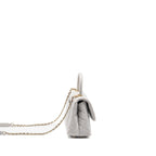 CHANEL SMALL COCO HANDLE CAVIAR LIGHT GREY LGHW