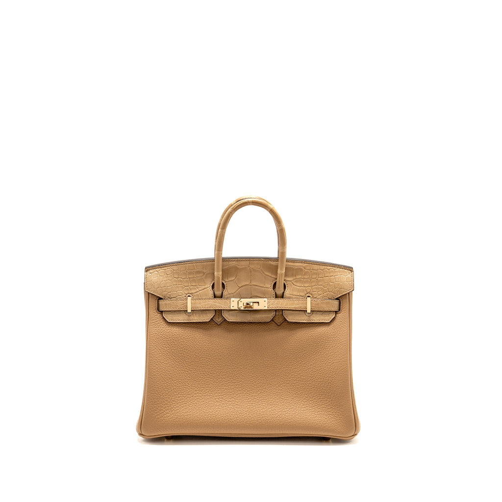 Hermes Birkin 25 Touch Togo/Alligator Mississippiensis Mat Chai LGHW