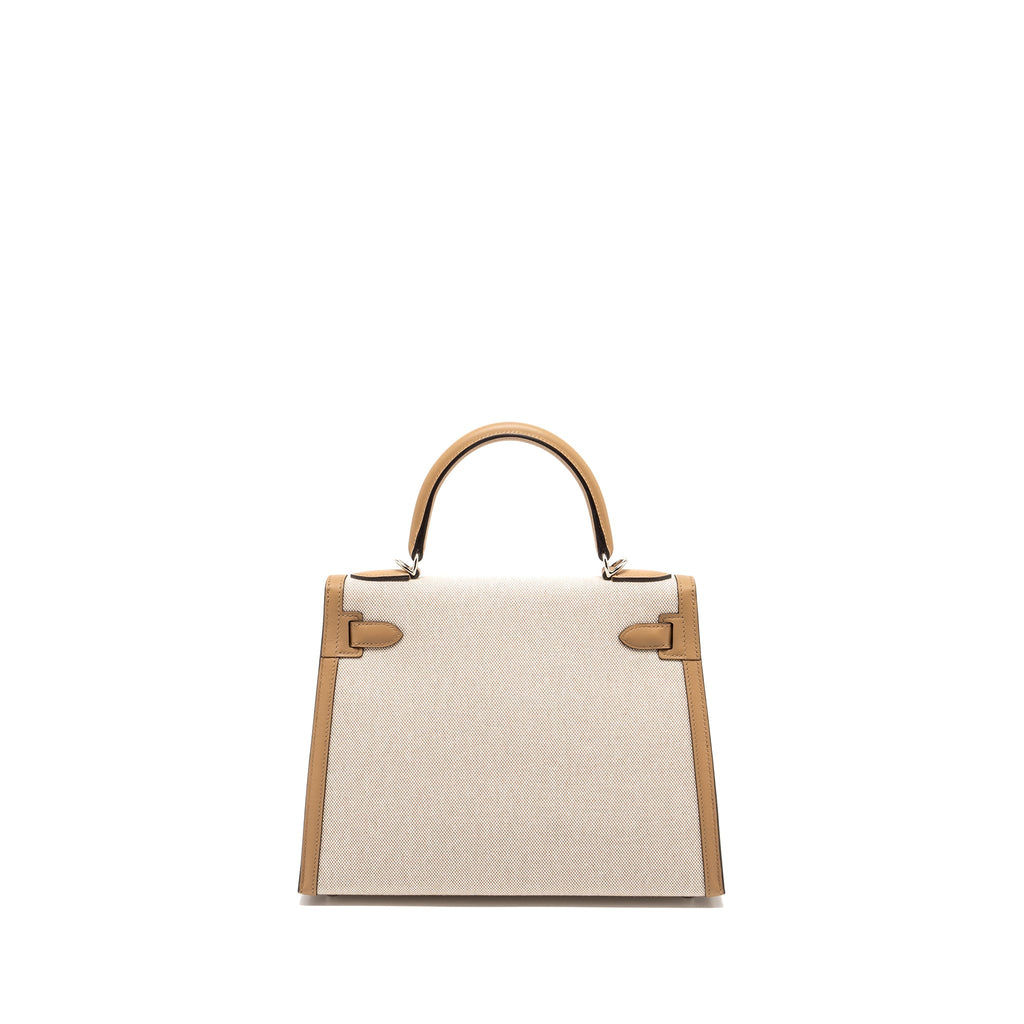 Hermes Kelly 28 Swift/Canvas Chai SHW