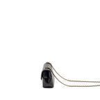 CHANEL CAMELLIA MINI FLAP SHOULDER BAG LAMBSKIN BLACK GHW