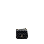 CHANEL MINI SQUARE FLAP BAG LAMBSKIN BLACK LGHW (MICROCHIP)