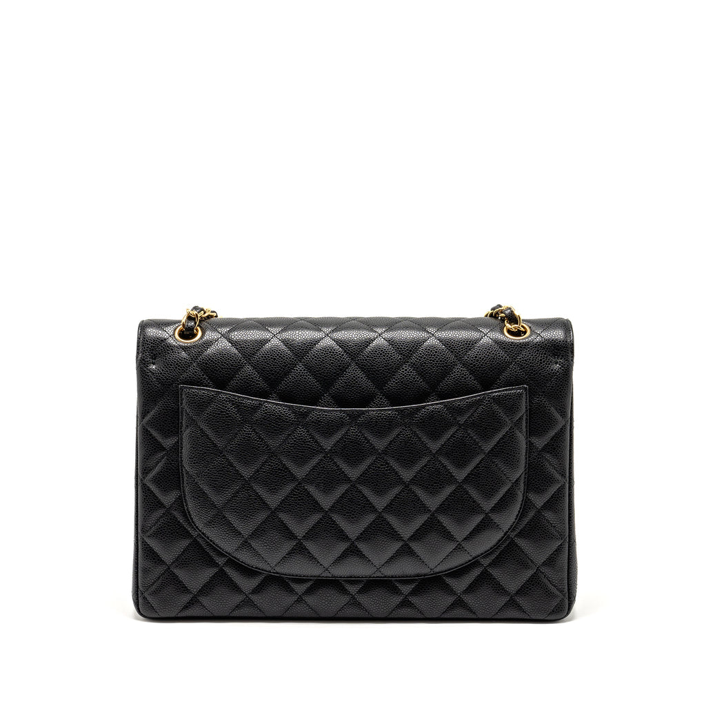 CHANEL MAXI CLASSIC DOUBLE FLAP BAG CAVIAR BLACK GHW