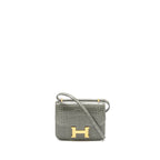 Hermes Constance Mini Alligator Mississippiensis 0V Gris Ciment GHW