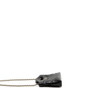 CHANEL MINI 31 CLUTCH WITH CHAIN SHINY LAMBSKIN BLACK LGHW (MICROCHIP)