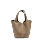 HERMES Picotin 22 Lock Bag Clemence Etoupe SHW