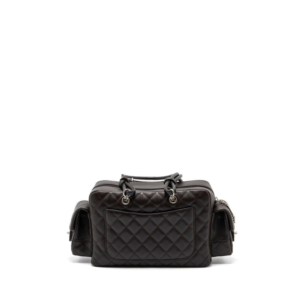 CHANEL VINTAGE CAMBO REPORTER BAG CALFSKIN DARK BROWN SHW