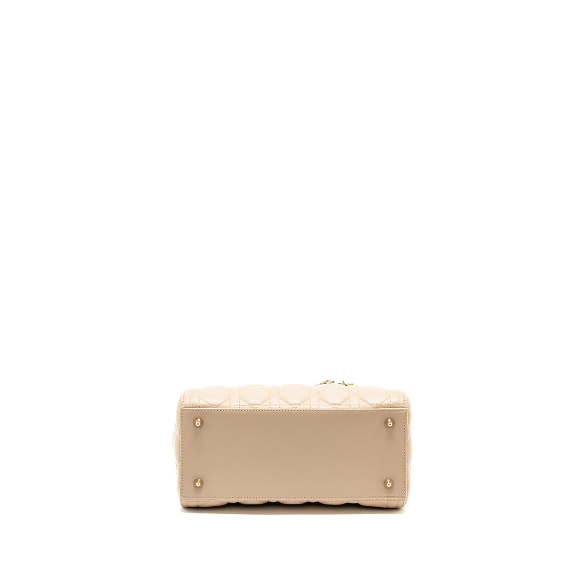 DIOR MEDIUM LADY DIOR LAMBSKIN BEIGE/BLUE LGHW