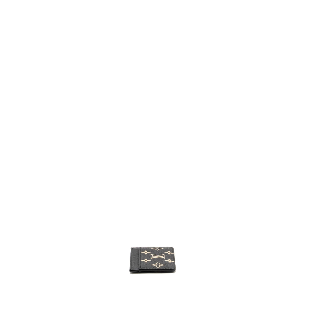 LOUIS VUITTON CARD HOLDER BICOLOUR MONOGRAM EMPREINTE BLACK /BEIGE GHW