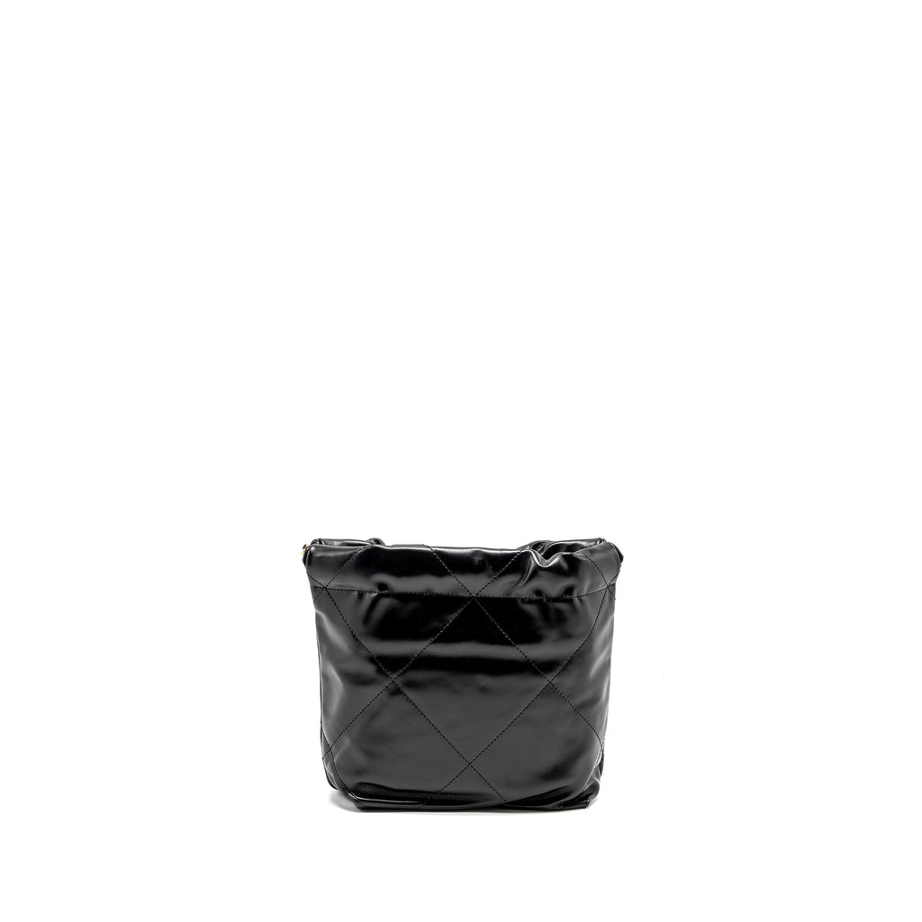 CHANEL MINI 22 BAG CALFSKIN BLACK GHW (MICROCHIP)