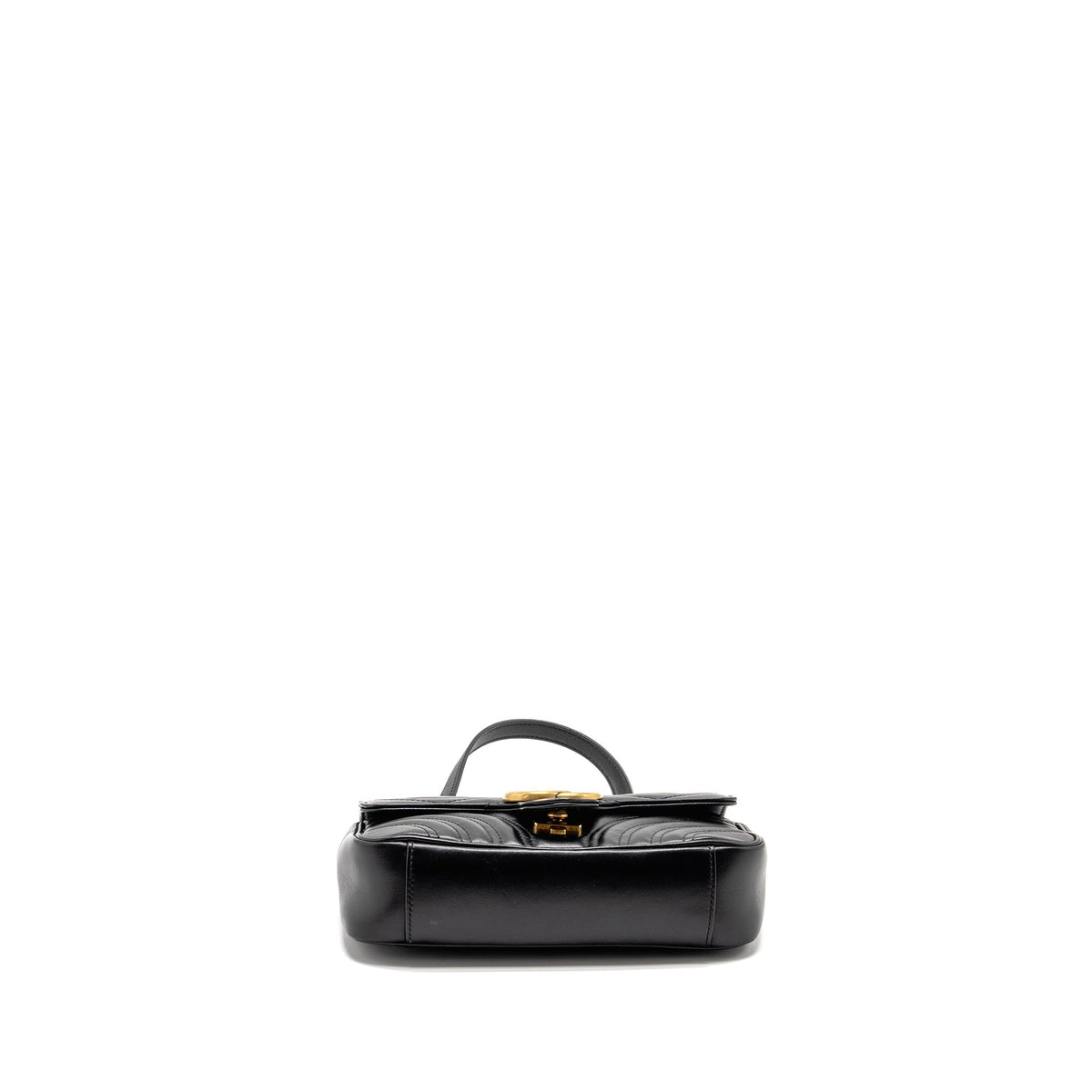 GUCCI MINI GG MARMONT SHOULDER BAG CALFSKIN BLACK GHW