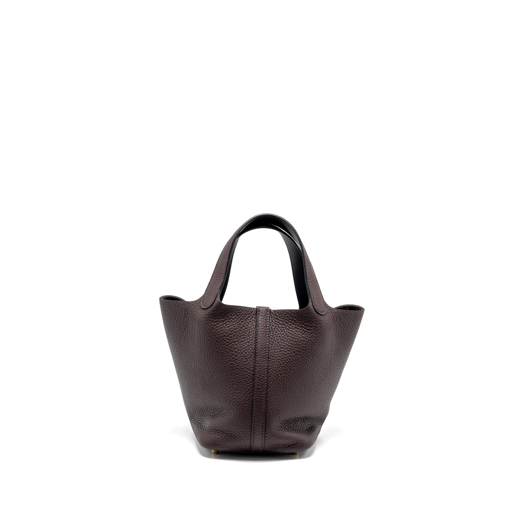 Hermes Picotin18 Lock Bag Clemence/Swift Rouge Sellier/Caban GHW