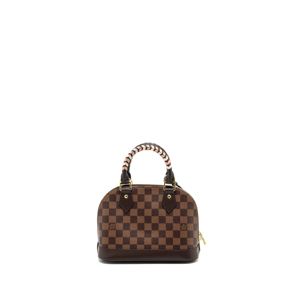 LOUIS VUITTON ALMA BB WITH BRAIDED HANDLES DAMIER EBENE CANVAS GHW