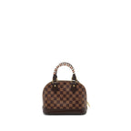 LOUIS VUITTON ALMA BB WITH BRAIDED HANDLES DAMIER EBENE CANVAS GHW