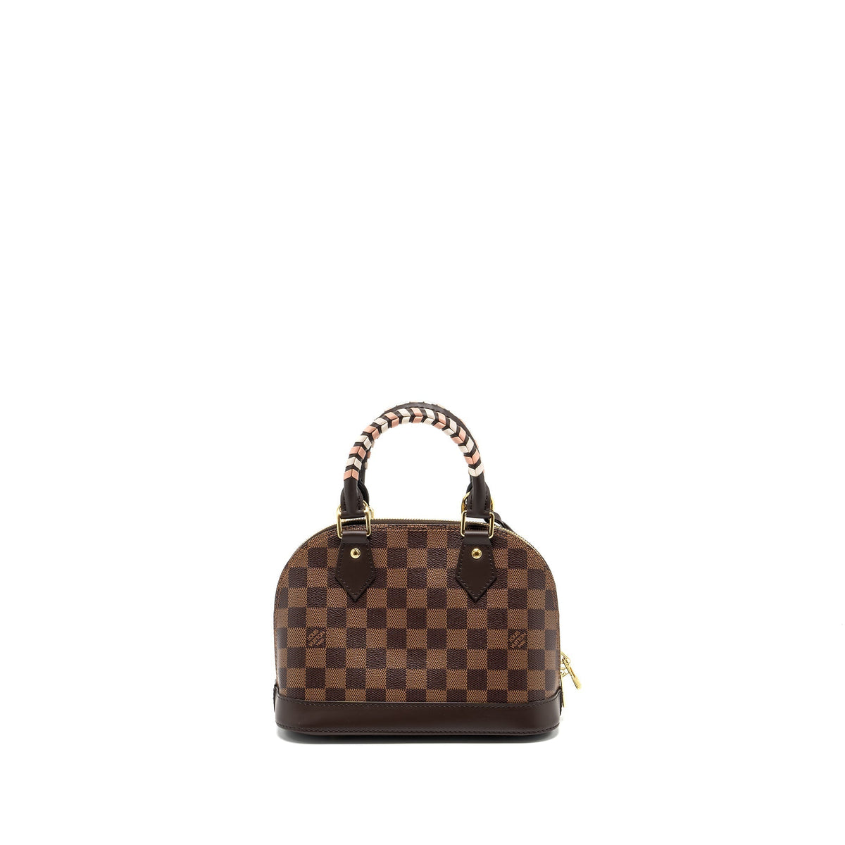LOUIS VUITTON ALMA BB WITH BRAIDED HANDLES DAMIER EBENE CANVAS GHW
