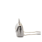 CHANEL SMALL COCO HANDLE CAVIAR LIGHT GREY LGHW