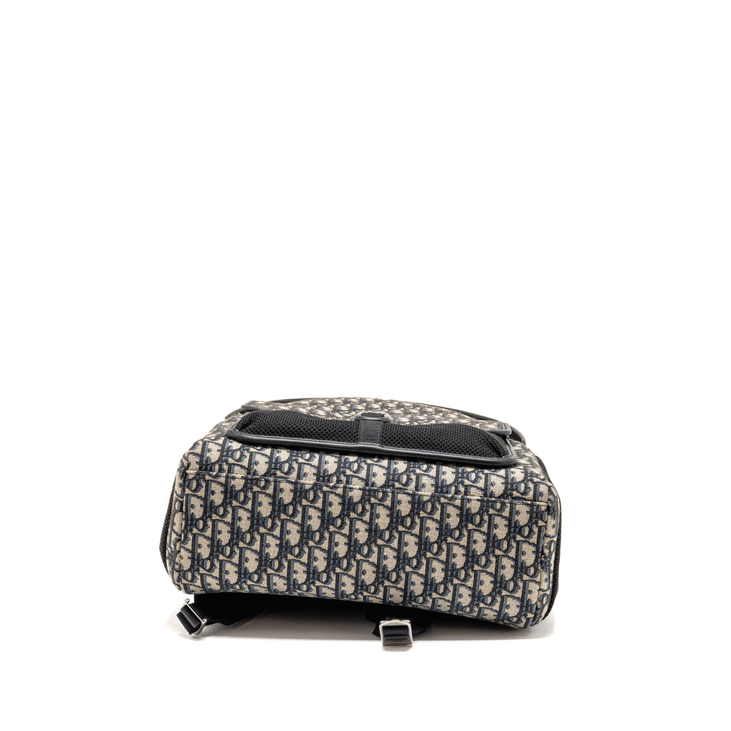 DIOR MEN’S BACKPACK DIOR OBLIQUE CANVAS / CALFSKIN BLUE / BLACK SHW