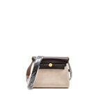 Hermes Herbag Mini Canvas / Hunter Leather Ecru-Beige / Ebene GHW