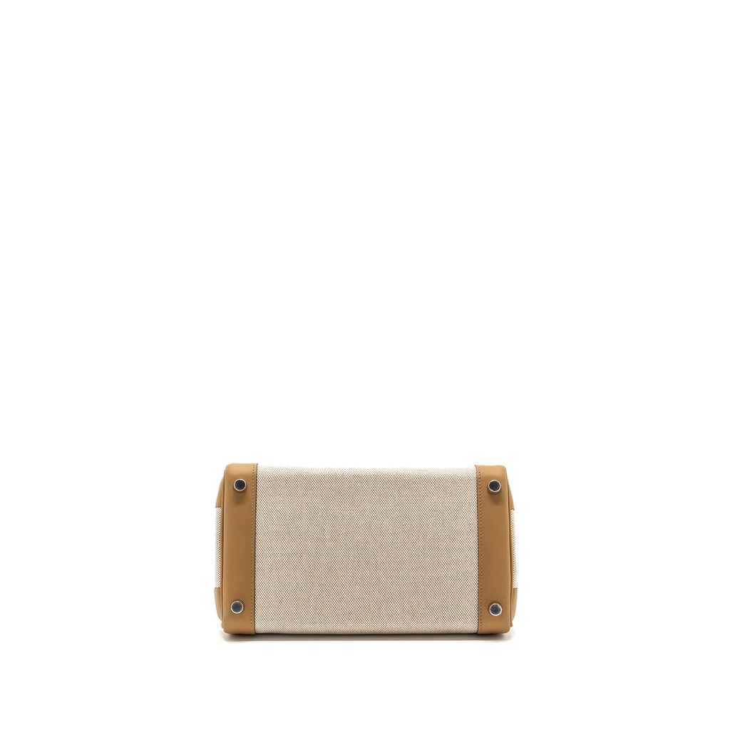 Hermes Birkin 25 Toile Swift/Canvas Biscuit SHW