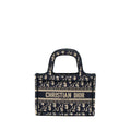 DIOR MINI BOOK TOTE BLUE OBLIQUE EMBROIDERY