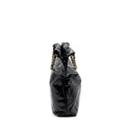 CHANEL MEDIUM 22 BAG GOLD LETTER SHINY CALFSKIN BLACK GHW(MICROCHIP)