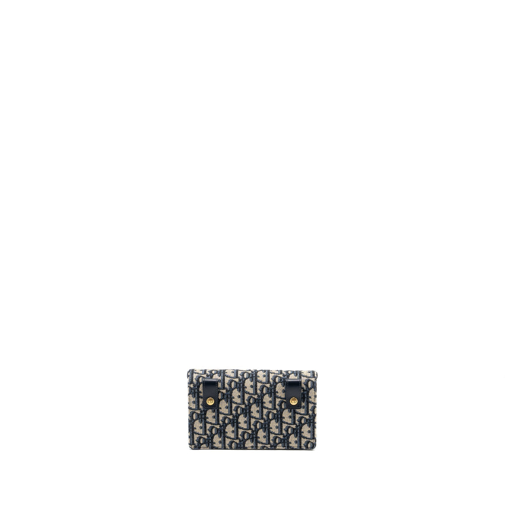 DIOR SADDLE BELT POUCH DIOR OBLIQUE JACQUARD BLUE GHW