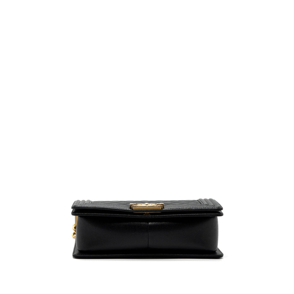 CHANEL MEDIUM CLASSIC BOY BAG CAVIAR BLACK GHW