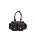 CHANEL VINTAGE CAMBO REPORTER BAG CALFSKIN DARK BROWN SHW