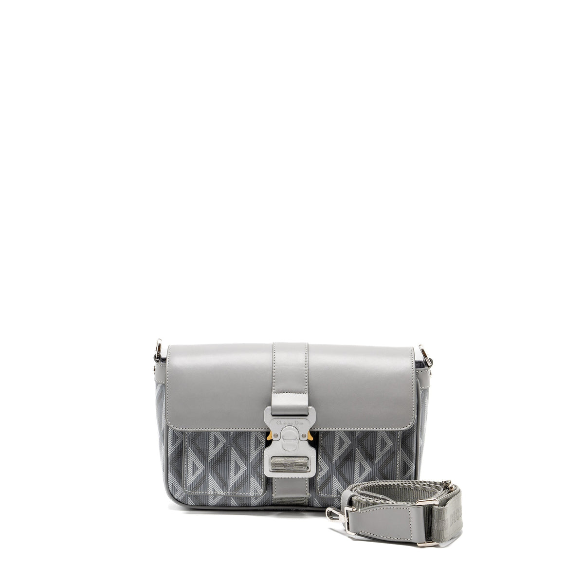 DIOR HIT THE ROAD BAG WITH STRAP DIOR CD DIAMOND CANVAS GREY MULTICOLOUR HARDWARE