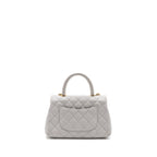 CHANEL SMALL COCO HANDLE CAVIAR LIGHT GREY LGHW