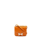 Hermes Mini Constance chevron mysore orange / rose azalee SHW