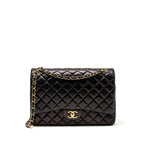 CHANEL MAXI CLASSIC DOUBLE FLAP BAG LAMBSKIN BLACK GHW