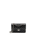 CHANEL SMALL CLASSIC DOUBLE FLAP BAG CAVIAR BLACK SHW