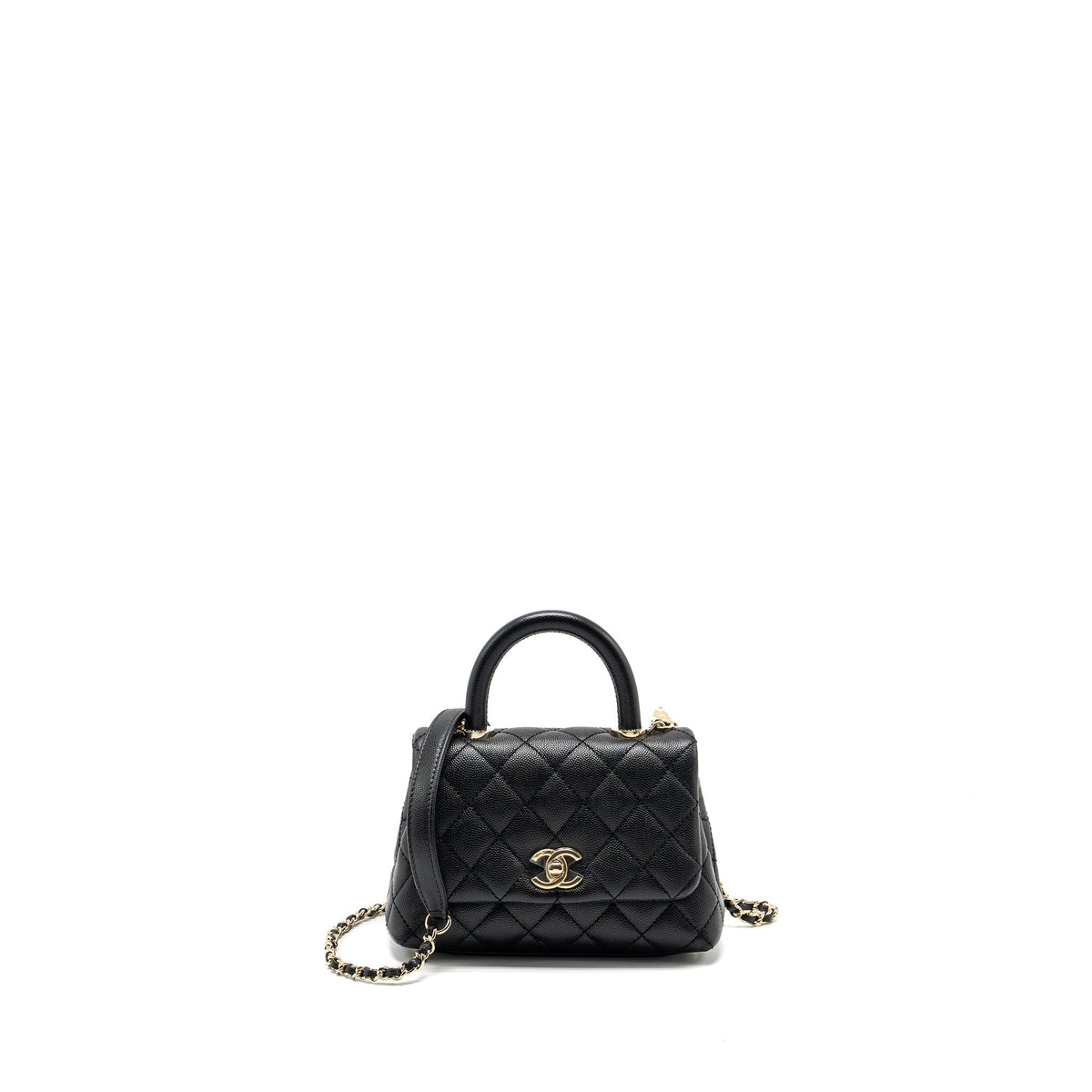 CHANEL MINI COCO HANDLE CAVIAR BLACK LGHW