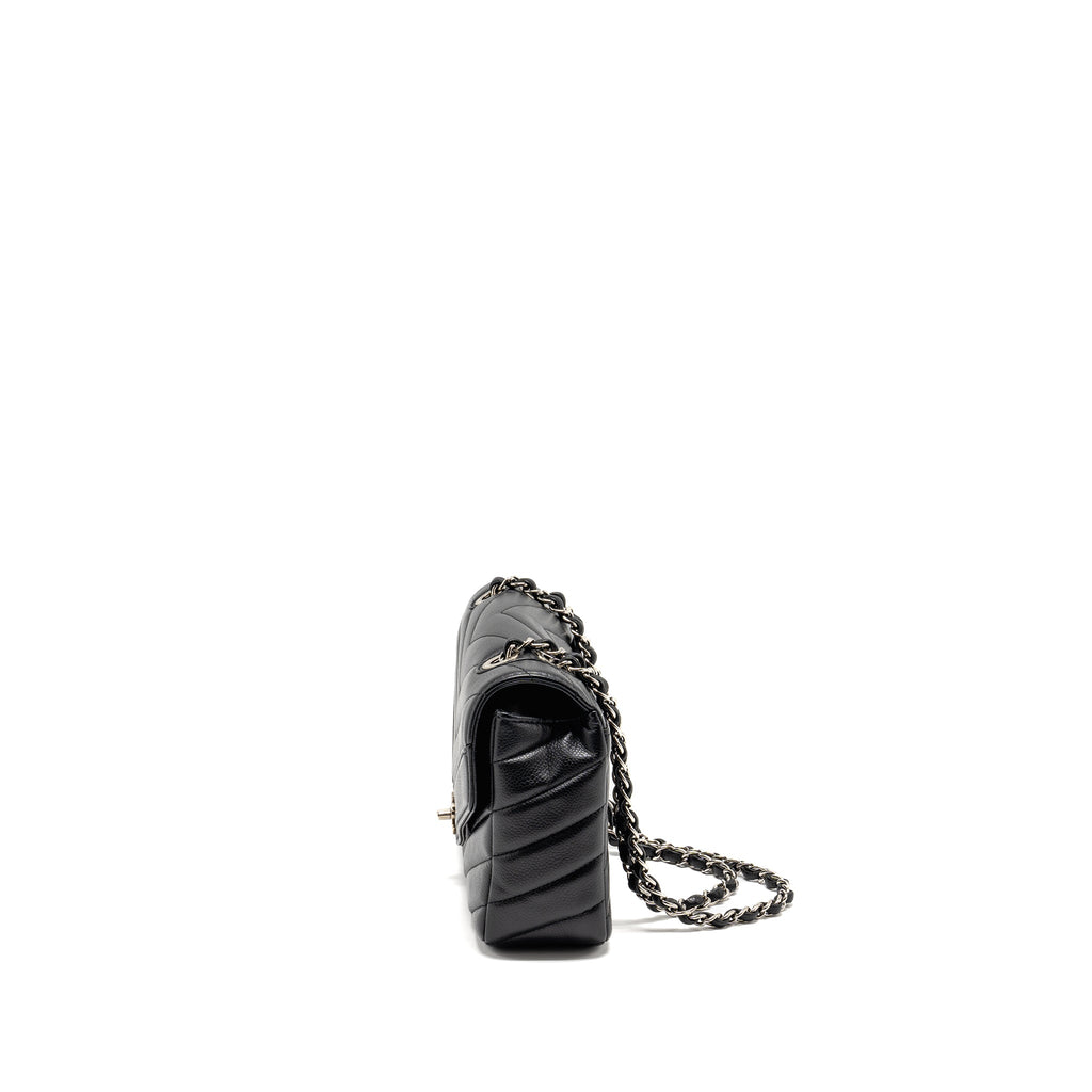 CHANEL ENVELOP FLAP BAG CHEVRON CAVIAR BLACK SHW