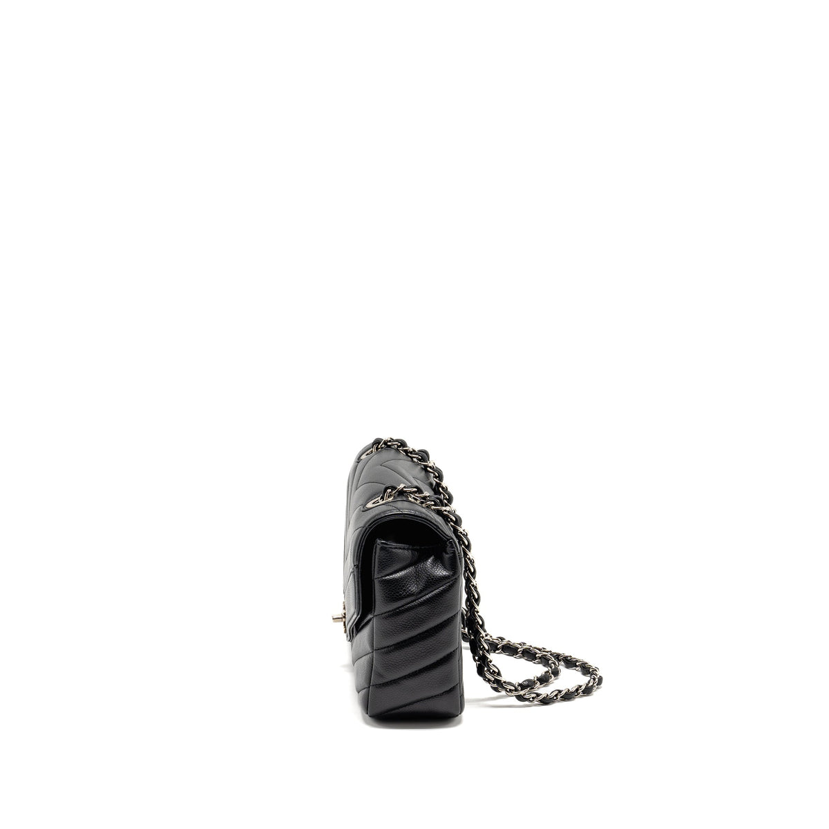 CHANEL ENVELOP FLAP BAG CHEVRON CAVIAR BLACK SHW