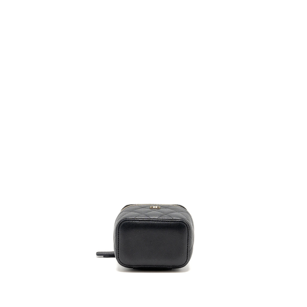 CHANEL CLASSIC SMALL VANITY WITH CHAIN CAVIAR BLACK LGHW