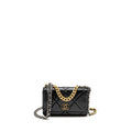 CHANEL 19 WALLET ON CHAIN LAMBSKIN BLACK MULTICOLOUR HARDWARE