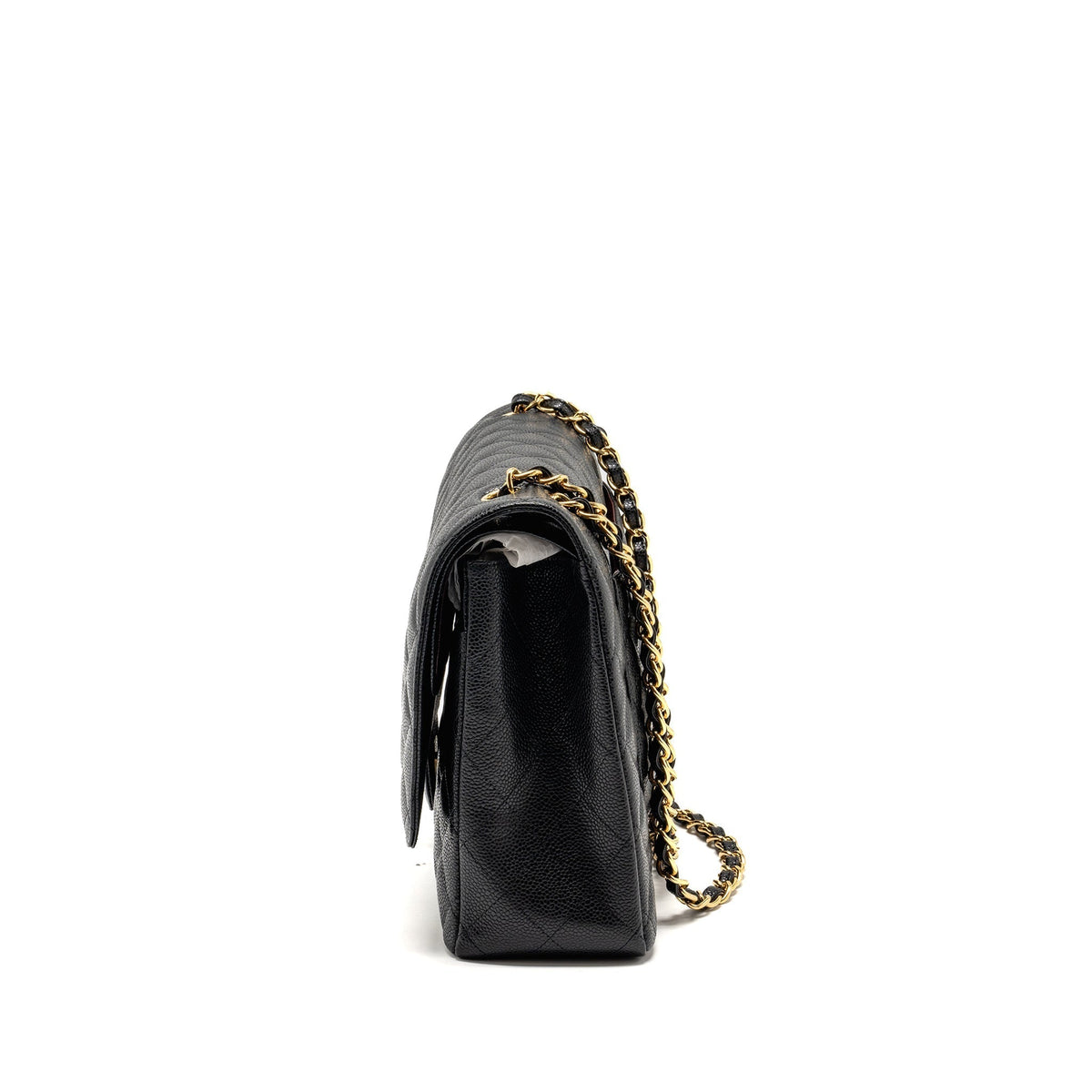 CHANEL MAXI CLASSIC DOUBLE FLAP BAG CAVIAR BLACK GHW