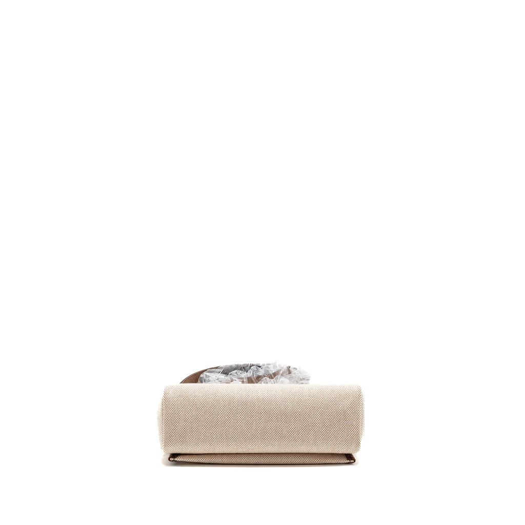 Hermes Herbag Mini Canvas / Hunter Leather Ecru-Beige / Ebene GHW