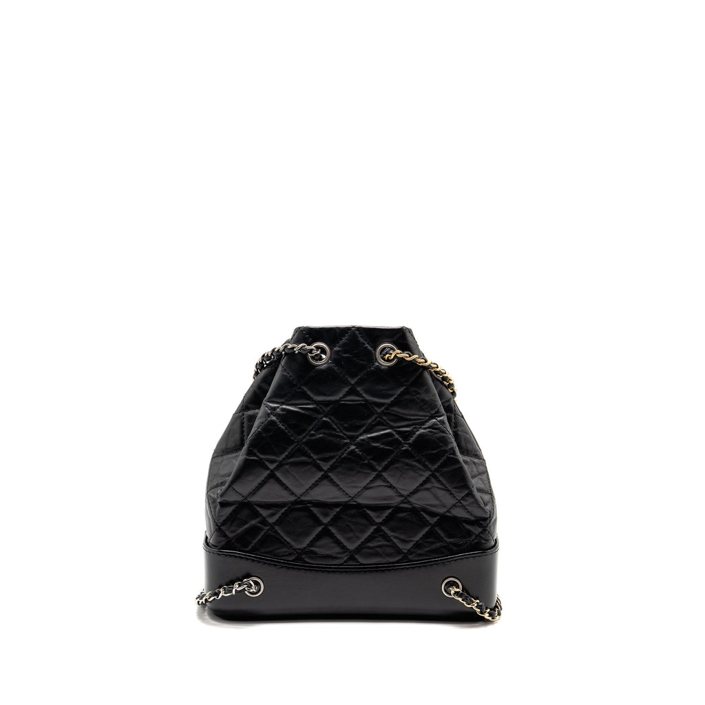 CHANEL SMALL GABRIELLE HOBO BAG AGED CALFSKIN BLACK MULTICOLOURED HARDWARE