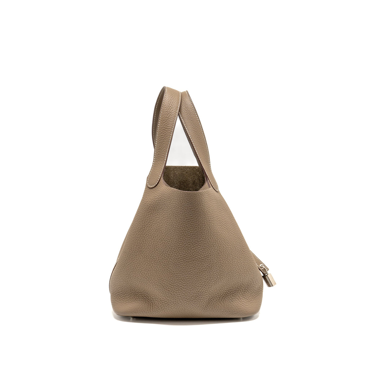 HERMES Picotin 22 Lock Bag Clemence Etoupe SHW