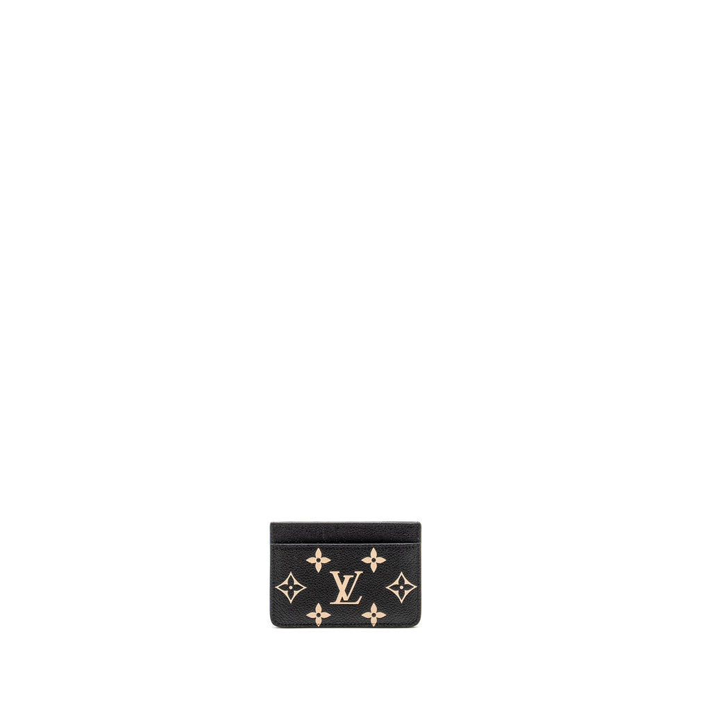 LOUIS VUITTON CARD HOLDER BICOLOUR MONOGRAM EMPREINTE BLACK /BEIGE GHW