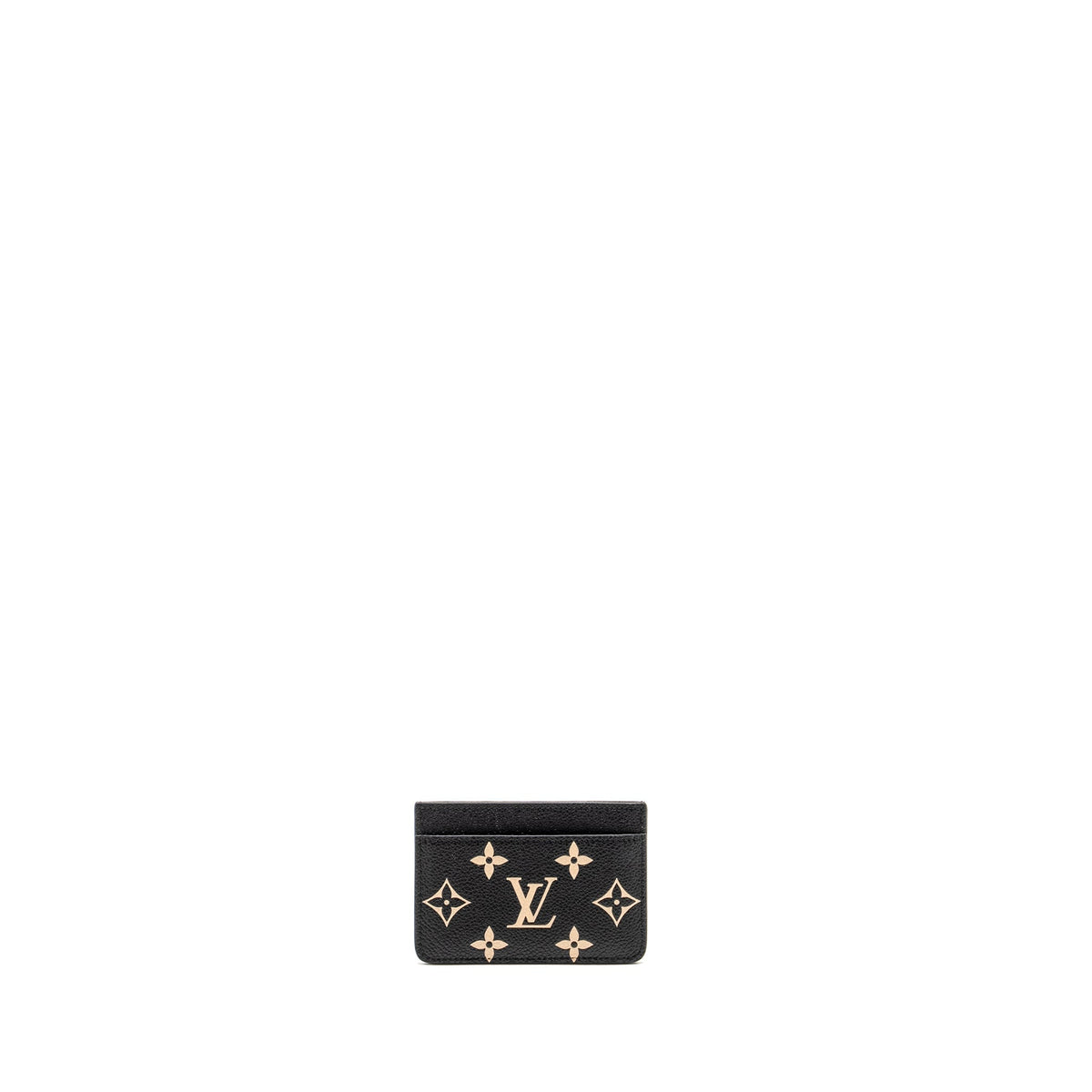 LOUIS VUITTON CARD HOLDER BICOLOUR MONOGRAM EMPREINTE BLACK /BEIGE GHW